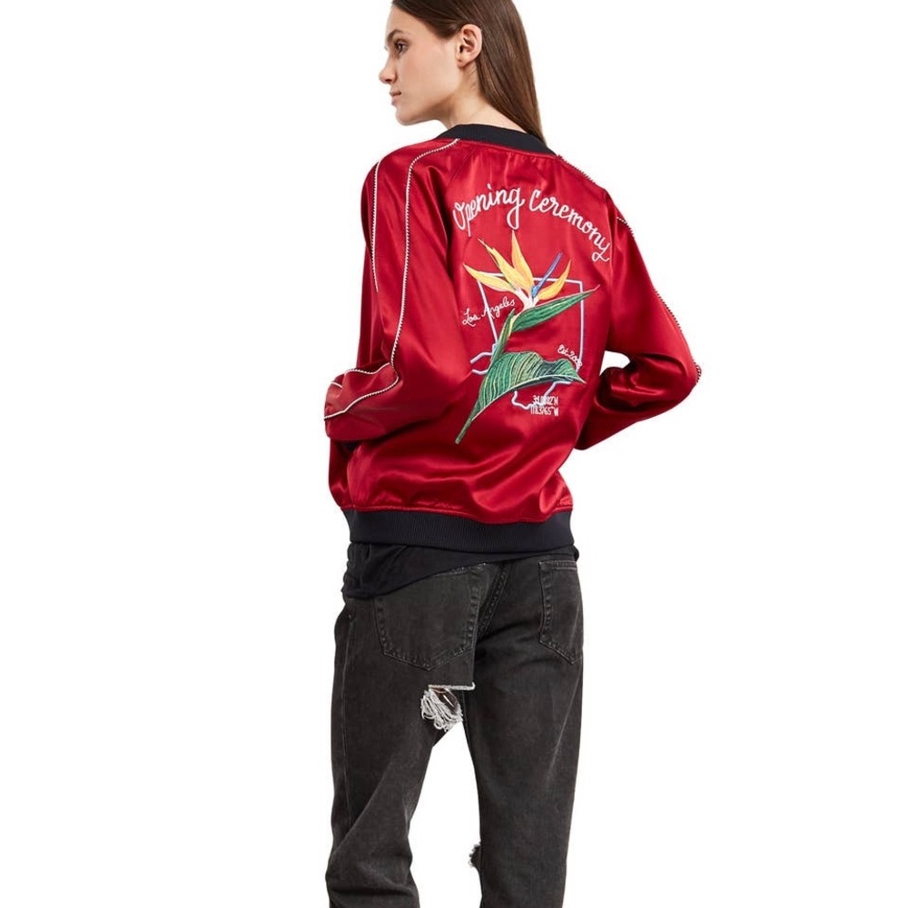 Opening Ceremony Souvenir Silk Satin Bomber Jacket